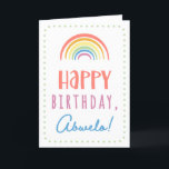 Birthday Card for Abwelo<br><div class="desc">You call your grandfather Abwelo, not Grandpa. (Abwelo means grandfather in Tagalog / Filipino.) Imagine how excited Abwelo will be to receive a birthday card addressed especially to him! Your abwelo also will love this card's cute, watercolor-inspired boho rainbow design that says "Happy birthday Abwelo!" Make this card customisable! Click...</div>