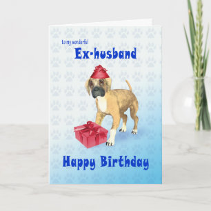 Birthday card for an ex-husband with a puppy