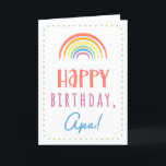 Birthday Card for Apa<br><div class="desc">You call your father Apa, not Dad. (Apa means father in Hungarian.) Imagine how excited Apa will be to receive a birthday card addressed especially to him! Your apa also will love this card's cute, watercolor-inspired boho rainbow design that says "Happy birthday Apa!" Make this card customisable! Click "Edit Design",...</div>