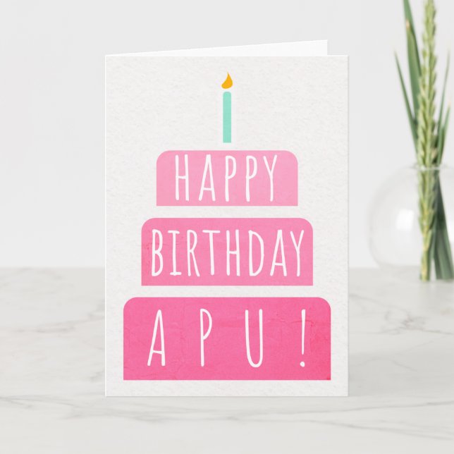 Birthday Card for Apu (Front)