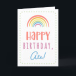 Birthday Card for Ate<br><div class="desc">You call your father Ate, not Dad. (Ate means father in Dakota.) Imagine how excited Ate will be to receive a birthday card addressed especially to him! Your ate also will love this card's cute, watercolor-inspired boho rainbow design that says "Happy birthday Ate!" Make this card customisable! Click "Edit Design",...</div>