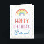 Birthday Card for Babcia<br><div class="desc">You call your grandmother Babcia, not Grandma. (Babcia means grandmother in Polish.) Imagine how excited Babcia will be to receive a birthday card addressed especially to her! Your babcia also will love this card's cute, watercolor-inspired boho rainbow design that says "Happy birthday Babcia!" Make this card customisable! Click "Edit Design",...</div>