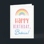 Birthday Card for Babcia<br><div class="desc">You call your grandmother Babcia, not Grandma. (Babcia means grandmother in Polish.) Imagine how excited Babcia will be to receive a birthday card addressed especially to her! Your babcia also will love this card's cute, watercolor-inspired boho rainbow design that says "Happy birthday Babcia!" Make this card customisable! Click "Edit Design",...</div>