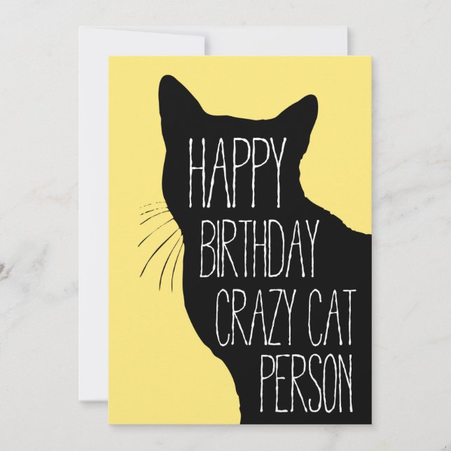Birthday Card for Cat Lover - Crazy Cat Lady (Front)