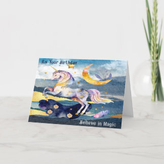 Birthday Card for Child with Unicorn