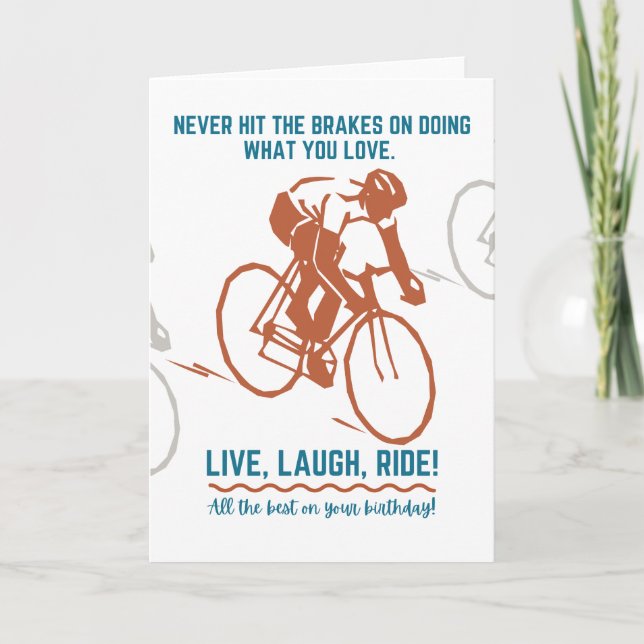 Birthday Card for Cyclist, Bike Rider (Front)