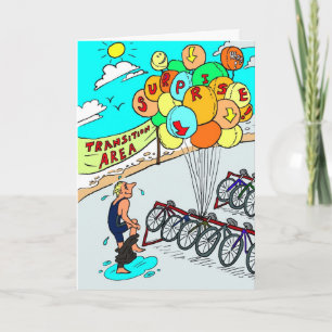 Birthday Card for Cyclist - Triathlon Balloons
