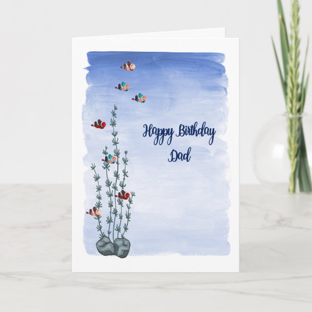 Birthday Card for Dad with Clown Fish (Front)