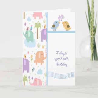 Birthday Card for Four Year Old Child