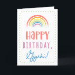 Birthday Card for Gjyshi<br><div class="desc">You call your grandfather Gjyshi, not Grandpa. (Gjyshi means grandfather in Albanian.) Imagine how excited Gjyshi will be to receive a birthday card addressed especially to him! Your gjyshi also will love this card's cute, watercolor-inspired boho rainbow design that says "Happy birthday Gjyshi!" Make this card customisable! Click "Edit Design",...</div>