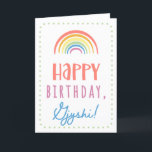 Birthday Card for Gjyshi<br><div class="desc">You call your grandfather Gjyshi, not Grandpa. (Gjyshi means grandfather in Albanian.) Imagine how excited Gjyshi will be to receive a birthday card addressed especially to him! Your gjyshi also will love this card's cute, watercolor-inspired boho rainbow design that says "Happy birthday Gjyshi!" Make this card customisable! Click "Edit Design",...</div>