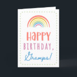 Birthday Card for Gramps<br><div class="desc">You call your grandfather Gramps, not Grandpa. Imagine how excited Gramps will be to receive a birthday card addressed especially to him! Your gramps also will love this card's cute, watercolor-inspired boho rainbow design that says "Happy birthday Gramps!" Make this card customisable! Click "Edit Design", "Inside Bottom/Right: Text & Images",...</div>