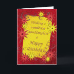 Birthday card for granddaughter<br><div class="desc">A sparkling bright birthday card with red and yellow stars. A lively card for the young at heart. A lovely birthday card for granddaughter. See all ages and relationships in my store: http://www.zazzle.com/eggznbeenz</div>