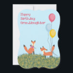 Birthday Card for Granddaughter with Foxes<br><div class="desc">Birthday card for Granddaughter with Foxes and balloons.  Thanks to Creative Fabrica for some of the elements in the design.  The words on the inside can be changed.</div>