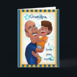 Birthday Card for Grandfather<br><div class="desc">Beautifully illustration of grandpa holding his adorable grandson. Show grandpa how much you care by sending this colourful birthday card on his birthday or any special occasion. Personalise the provided text with your desired messages or feel free to leave as is.</div>
