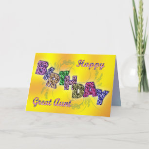 Birthday card for great aunt with floral text
