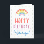 Birthday Card for Halabeoji<br><div class="desc">You call your grandfather Halabeoji, not Grandpa. (Halabeoji means grandfather in Korean.) Imagine how excited Halabeoji will be to receive a birthday card addressed especially to him! Your halabeoji also will love this card's cute, watercolor-inspired boho rainbow design that says "Happy birthday Halabeoji!" Make this card customisable! Click "Edit Design",...</div>