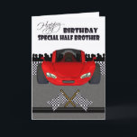 Birthday card for half brother, racing car<br><div class="desc">Birthday card for half brother,  racing car</div>