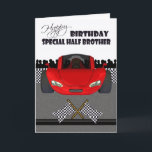 Birthday card for half brother, racing car<br><div class="desc">Birthday card for half brother,  racing car</div>