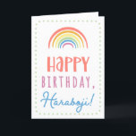 Birthday Card for Haraboji<br><div class="desc">You call your grandfather Haraboji, not Grandpa. (Haraboji means grandfather in Korean.) Imagine how excited Haraboji will be to receive a birthday card addressed especially to him! Your haraboji also will love this card's cute, watercolor-inspired boho rainbow design that says "Happy birthday Haraboji!" Make this card customisable! Click "Edit Design",...</div>