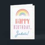 Birthday Card for Jadati<br><div class="desc">You call your grandmother Jadati, not Grandma. (Jadati means grandmother in Arabic.) Imagine how excited Jadati will be to receive a birthday card addressed especially to her! Your jadati also will love this card's cute, watercolor-inspired boho rainbow design that says "Happy birthday Jadati!" Make this card customisable! Click "Edit Design",...</div>