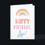 Birthday Card for Jiji<br><div class="desc">You call your grandfather Jiji, not Grandpa. (Jiji means grandfather in Japanese.) Imagine how excited Jiji will be to receive a birthday card addressed especially to him! Your jiji also will love this card's cute, watercolor-inspired boho rainbow design that says "Happy birthday Jiji!" Make this card customisable! Click "Edit Design",...</div>