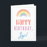 Birthday Card for Jiji<br><div class="desc">You call your grandfather Jiji, not Grandpa. (Jiji means grandfather in Japanese.) Imagine how excited Jiji will be to receive a birthday card addressed especially to him! Your jiji also will love this card's cute, watercolor-inspired boho rainbow design that says "Happy birthday Jiji!" Make this card customisable! Click "Edit Design",...</div>