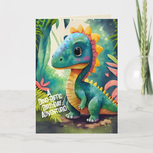 Birthday Card for Kids Who Love The dinosaurs most (Front)