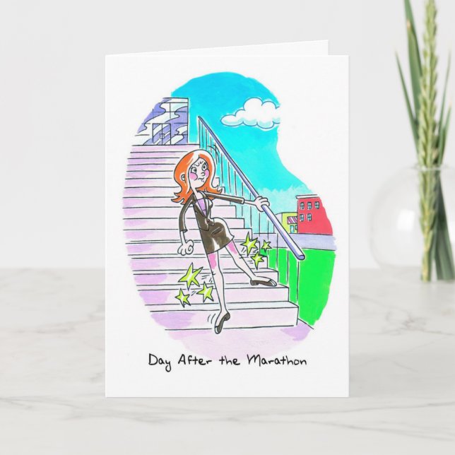 Birthday Card for Marathoner - Stiff Legs (Front)