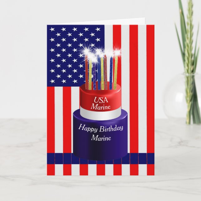Birthday Card for Marine While in Military (Front)