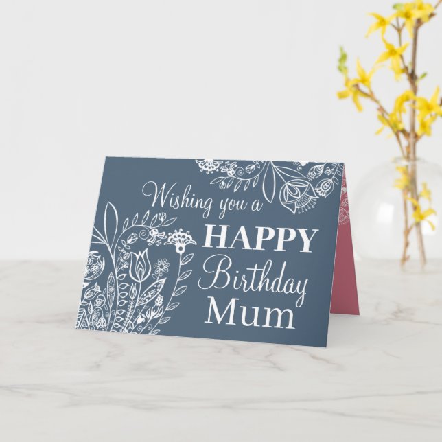 Birthday Card for Mum (Yellow Flower)