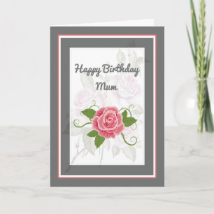 Birthday Card for Mum with Rose