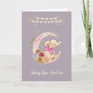 Birthday Card for One Year Old Baby Girl