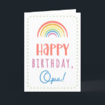 Birthday Card for Opa<br><div class="desc">You call your grandfather Opa, not Grandpa. (Opa means grandfather in German.) Imagine how excited Opa will be to receive a birthday card addressed especially to him! Your opa also will love this card's cute, watercolor-inspired boho rainbow design that says "Happy birthday Opa!" Make this card customizable! Click "Edit Design",...</div>