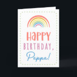 Birthday Card for Pappa<br><div class="desc">You call your father Pappa, not Dad. (Pappa means father in Swedish.) Imagine how excited Pappa will be to receive a birthday card addressed especially to him! Your pappa also will love this card's cute, watercolor-inspired boho rainbow design that says "Happy birthday Pappa!" Make this card customisable! Click "Edit Design",...</div>