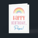 Birthday Card for Pops<br><div class="desc">You call your father Pops, not Dad. Imagine how excited Pops will be to receive a birthday card addressed especially to him! Your pops also will love this card's cute, watercolor-inspired boho rainbow design that says "Happy birthday Pops!" Make this card customizable! Click "Edit Design", "Inside Bottom/Right: Text & Images",...</div>