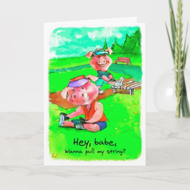Birthday Card for Runner - Hamstring Stretch (Front)