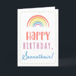 Birthday Card for Seanathair<br><div class="desc">You call your grandfather Seanathair, not Grandpa. (Seanathair means grandfather in Gaelic / Irish.) Imagine how excited Seanathair will be to receive a birthday card addressed especially to him! Your seanathair also will love this card's cute, watercolor-inspired boho rainbow design that says "Happy birthday Seanathair!" Make this card customisable! Click...</div>