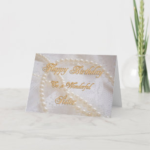 Birthday card for sister with pearls