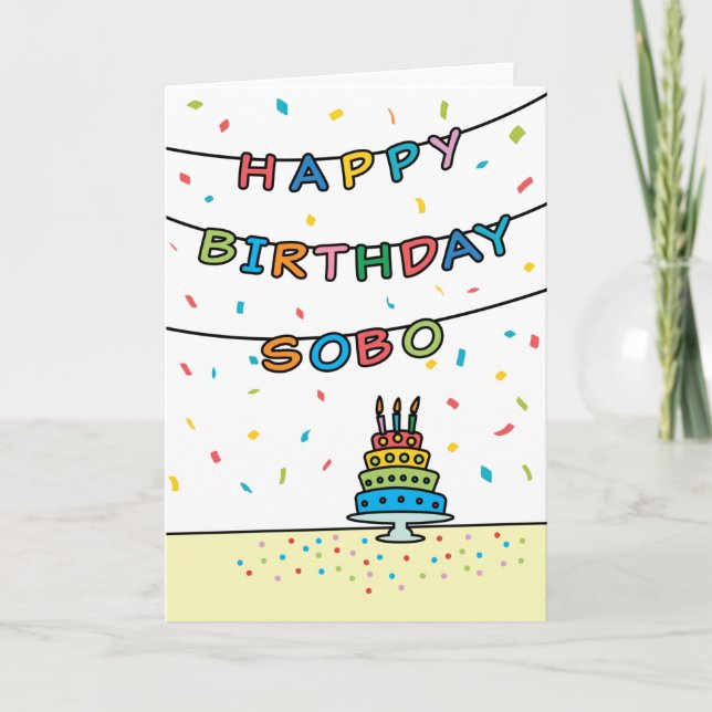 Birthday Card for Sobo (Front)