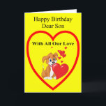 Birthday Card for Son<br><div class="desc">Birthday card for your son with cute dog design</div>
