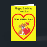 Birthday Card for Son<br><div class="desc">Birthday card for your son with cute dog design</div>