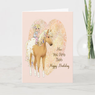 Birthday Card for Two Year Old with Horse