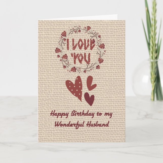 Birthday Card for Your Husband, Nordic Design (Front)