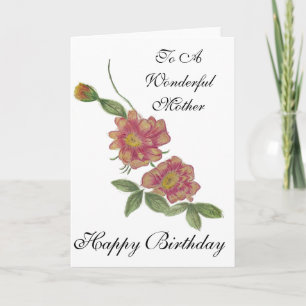 Birthday Card for your mum watercolour Pencil 
