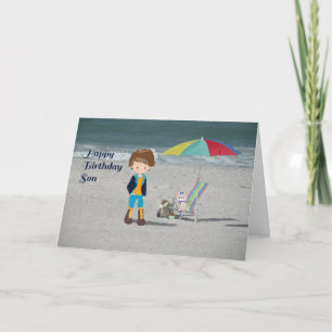 Birthday Card for Your Son with Beach