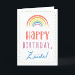 Birthday Card for Zaide<br><div class="desc">You call your grandfather Zaide, not Grandpa. (Zaide means grandfather in Yiddish.) Imagine how excited Zaide will be to receive a birthday card addressed especially to him! Your zaide also will love this card's cute, watercolor-inspired boho rainbow design that says "Happy birthday Zaide!" Make this card customisable! Click "Edit Design",...</div>