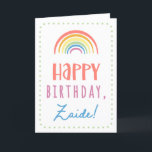 Birthday Card for Zaide<br><div class="desc">You call your grandfather Zaide, not Grandpa. (Zaide means grandfather in Yiddish.) Imagine how excited Zaide will be to receive a birthday card addressed especially to him! Your zaide also will love this card's cute, watercolor-inspired boho rainbow design that says "Happy birthday Zaide!" Make this card customisable! Click "Edit Design",...</div>