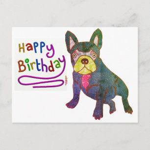 birthday card French Bulldog postcard