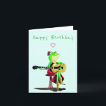 Birthday Card Frog Playing Guitar - Funny<br><div class="desc">Frog Playing Guitar Funny Birthday Cards - MIGNED Painting - Customisable</div>